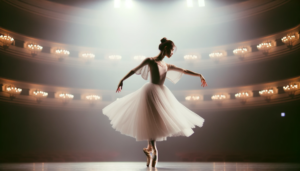Ballerina dancing gracefully on a scene