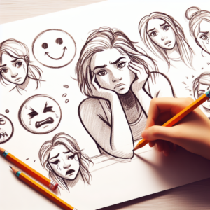 Teenager emotions drawing