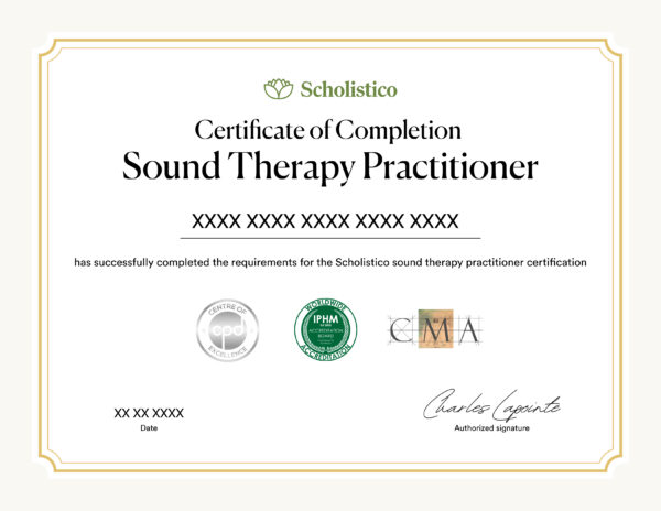 Official Certificate For Sound Therapy Practitioner Certification Course