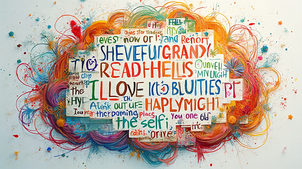 Colorful mind map with positive affirmations, representing positive thinking