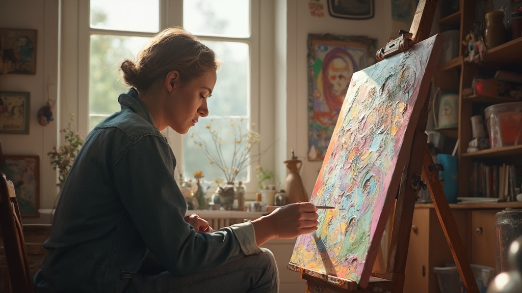 7 formas creativas para expresar el duelo a través del arte 2 Persona pintando emociones sobre lienzo