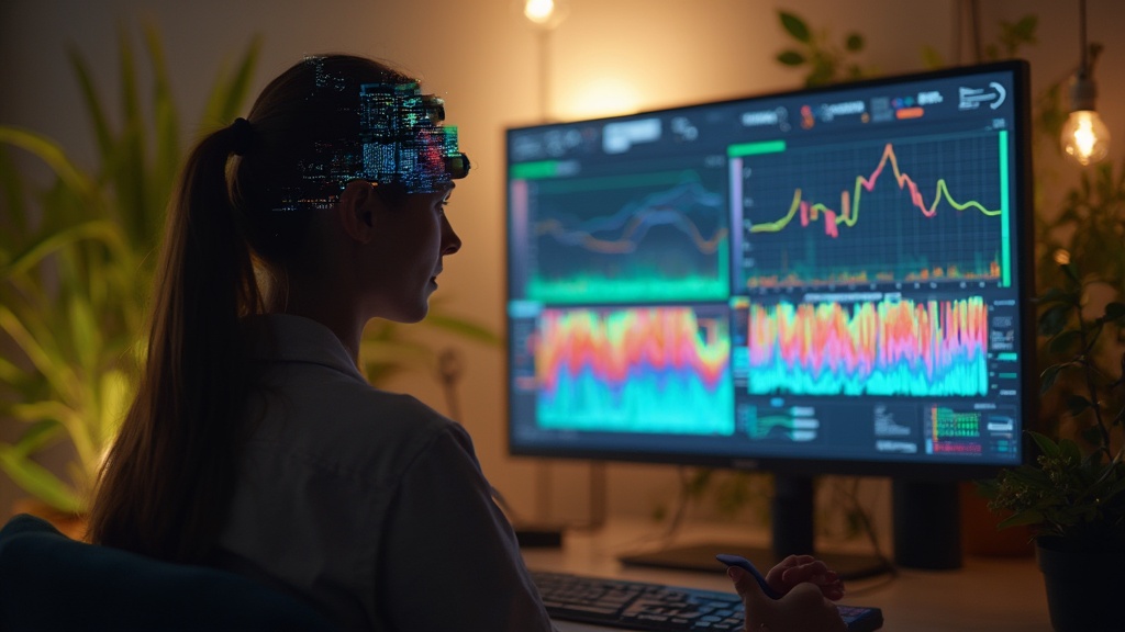 Person using biofeedback equipment