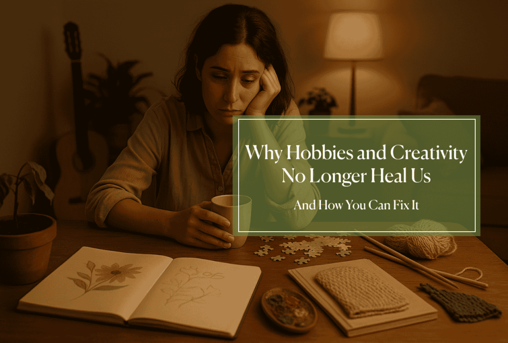 Why hobbies and creativity no longer heal us—and how to overcome creative burnout and rediscover healing through art therapy and holistic health.