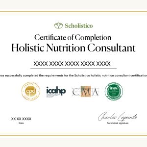 Official Certificate For Holistic Nutrition Consultant Certification Course